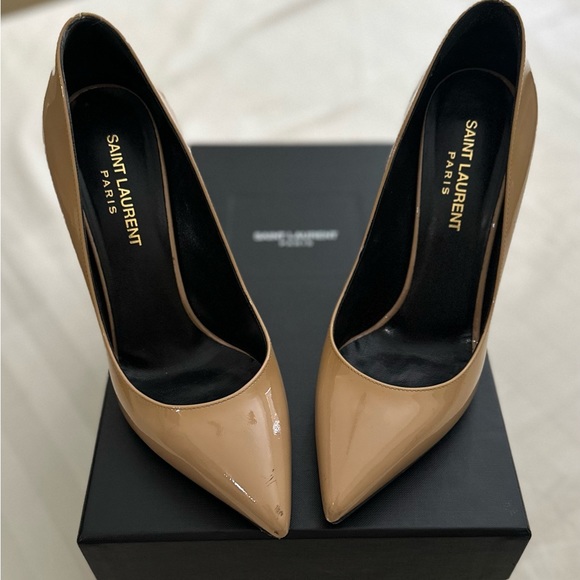 Authentic YSL Patent Leather Nude Pumps. 36.5 - Picture 1 of 6